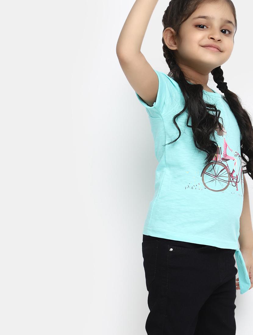 girls round neck printed regular tee - 20153693 - Standard Image - 3
