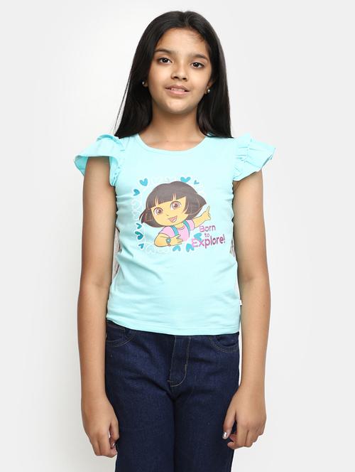 girls round neck printed regular tee - 20153706 - Standard Image - 0