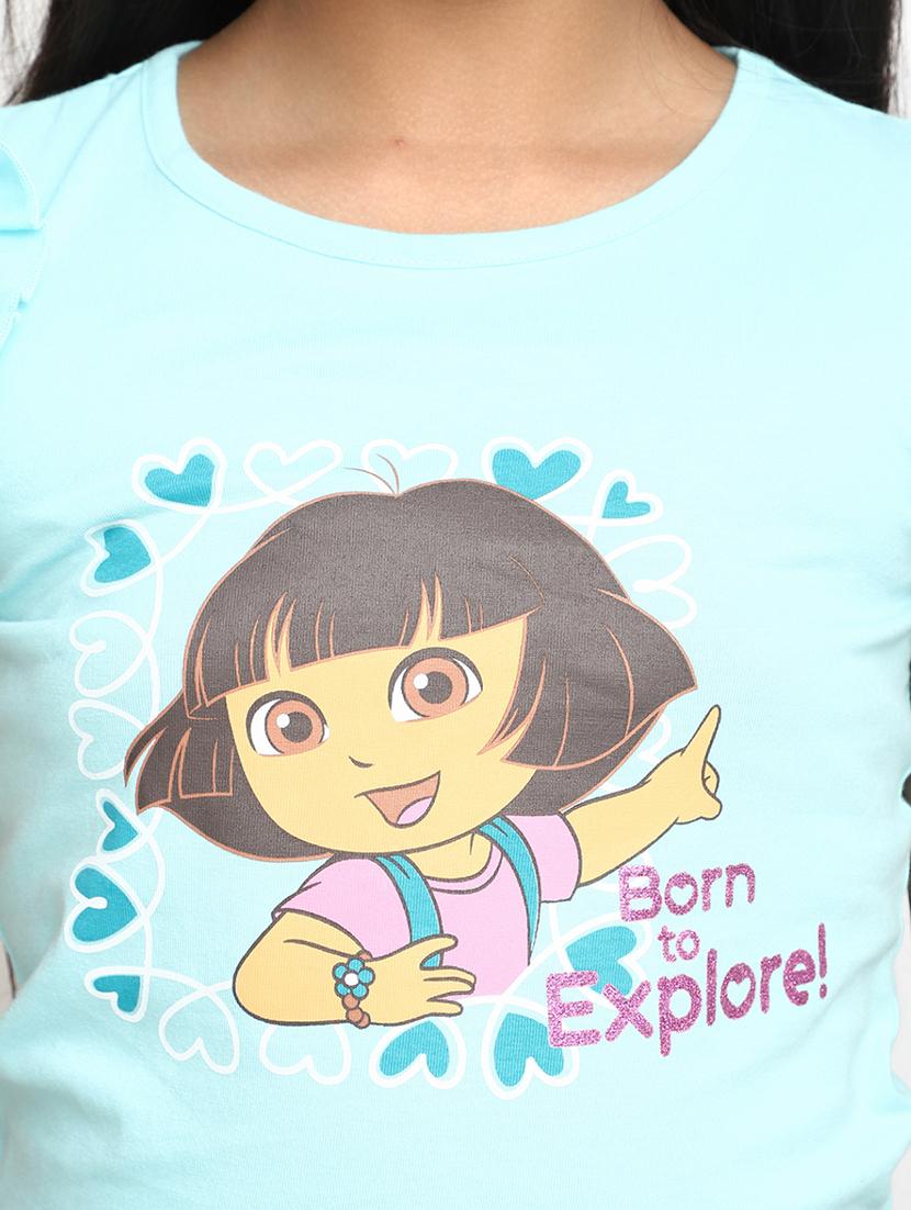 girls round neck printed regular tee - 20153706 - Standard Image - 5