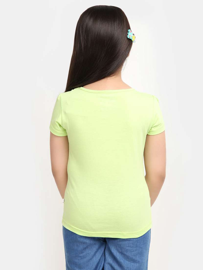 girls round neck printed regular tee - 20153724 -  Standard Image - 3