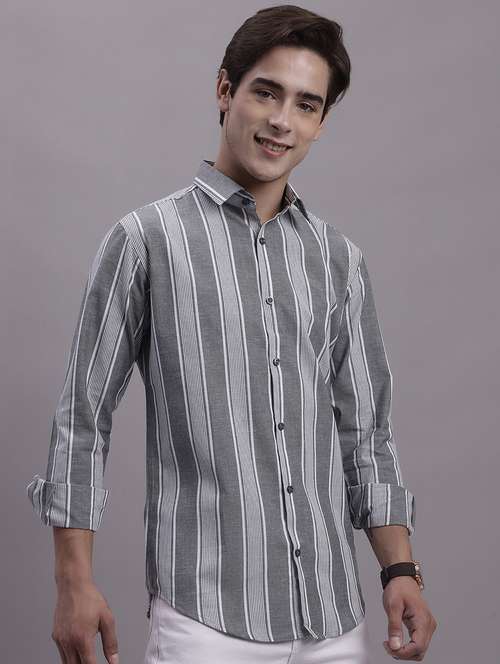 mens stripes casual shirt - 20154837 - Standard Image - 0