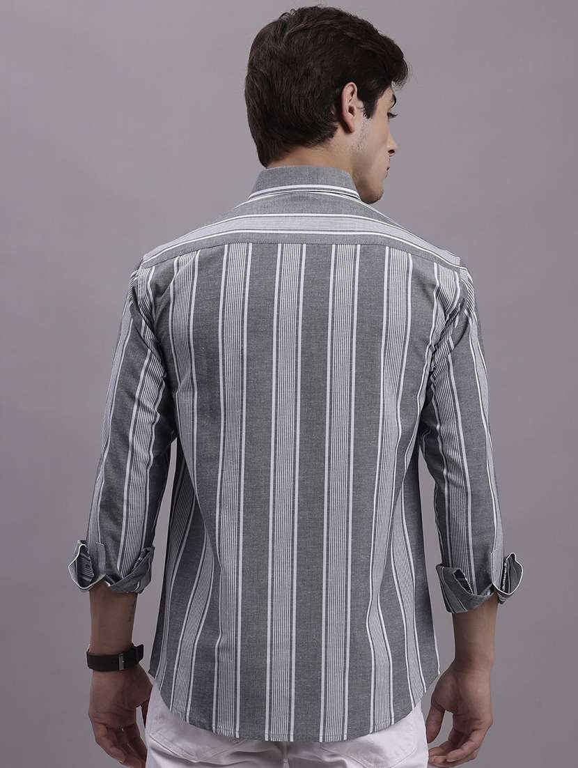 mens stripes casual shirt - 20154837 - Standard Image - 3