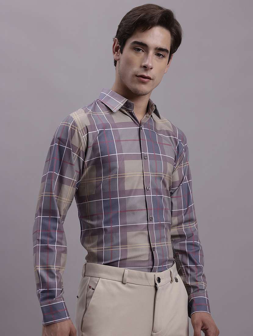 mens checks formal shirt - 20154843 - Zoom Image - 0