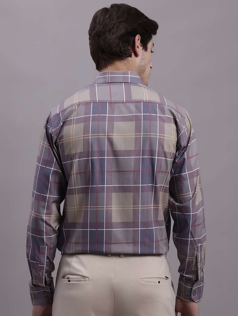 mens checks formal shirt - 20154843 - Standard Image - 3