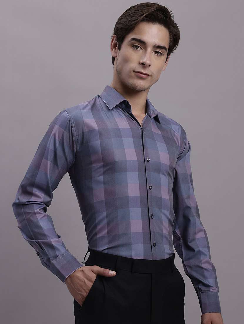 mens checks formal shirt - 20154845 - Zoom Image - 0