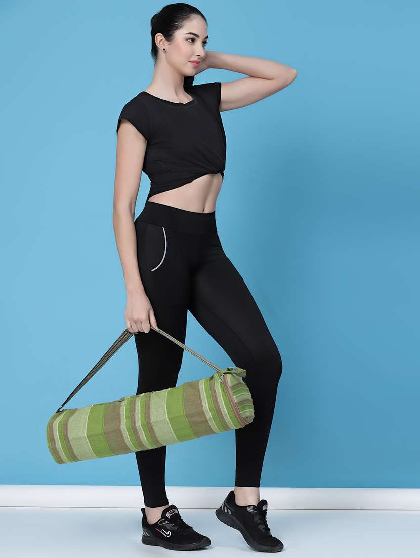 unisex green cotton dufflebag - 20154875 -  Standard Image - 5