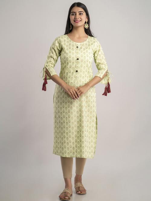 round neck printed straight kurta - 20154969 - Standard Image - 0