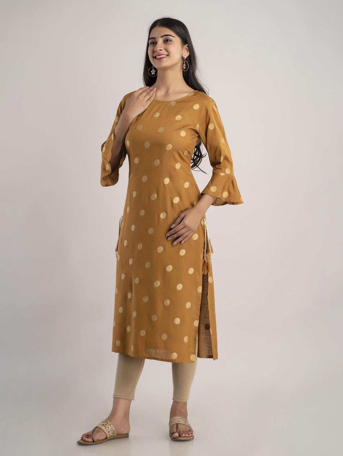 round neck printed straight kurta - 20154981 - Zoom Image - 0