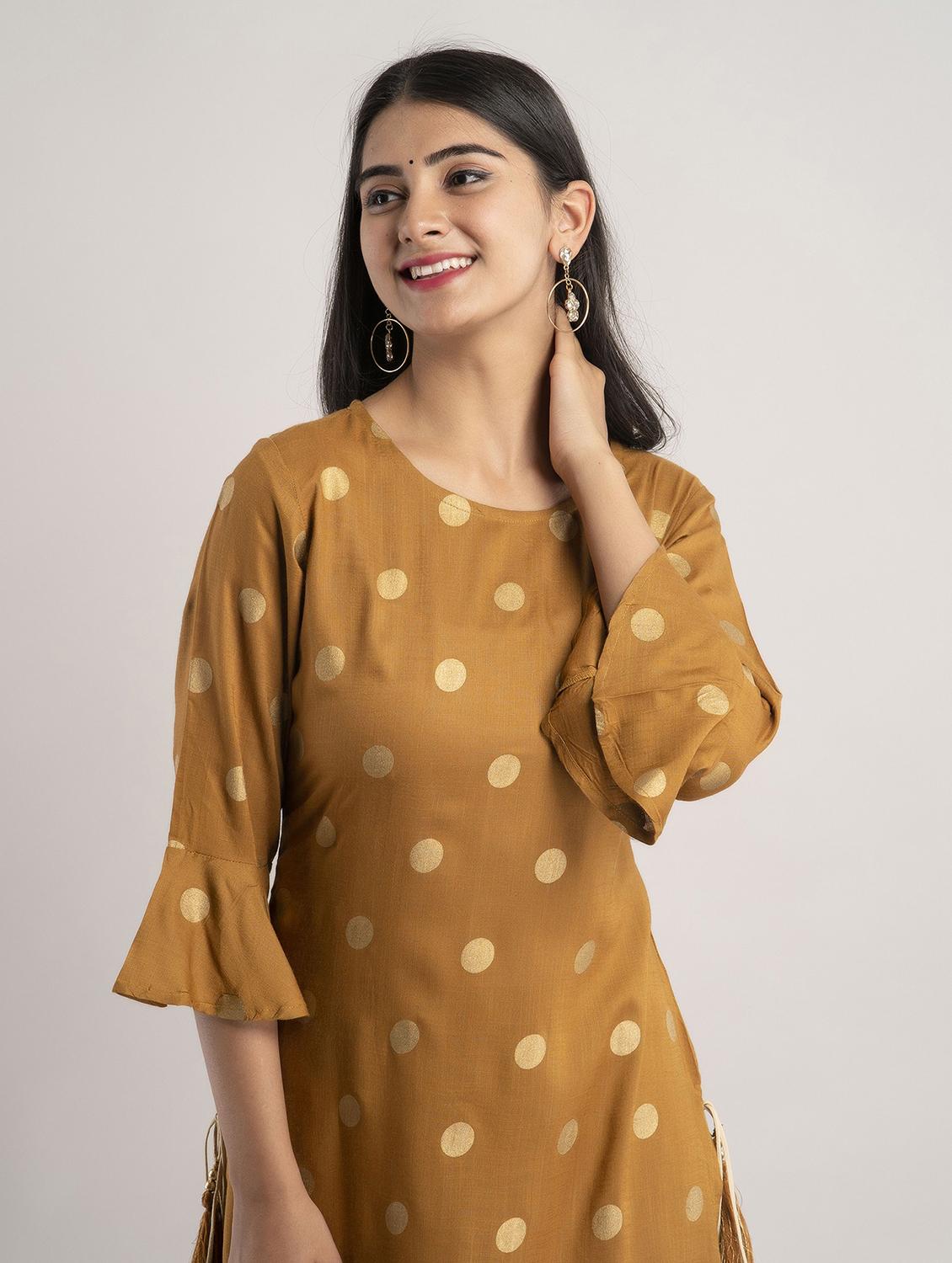 round neck printed straight kurta - 20154981 - Standard Image - 3