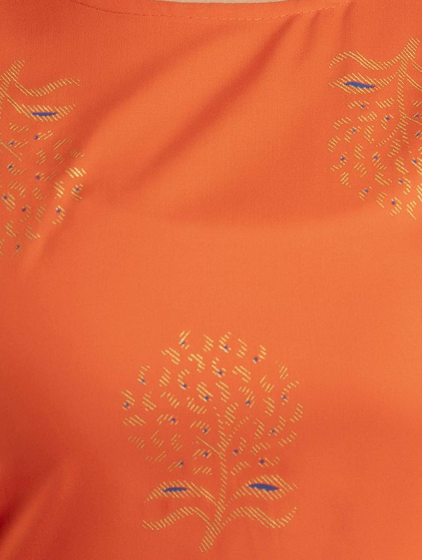 round neck printed straight kurta - 20154991 - Standard Image - 5