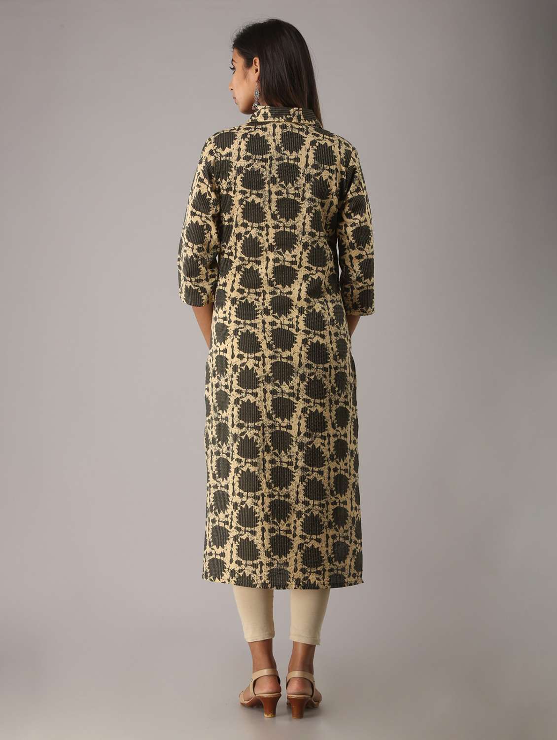 shirt collar printed straight kurta - 20155007 - Standard Image - 3