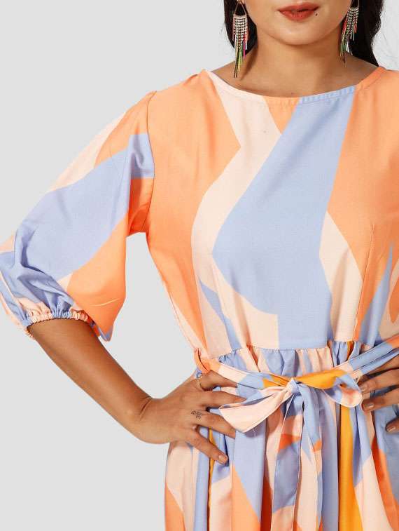 women's fit & flare color block dress - 20155247 - Standard Image - 3