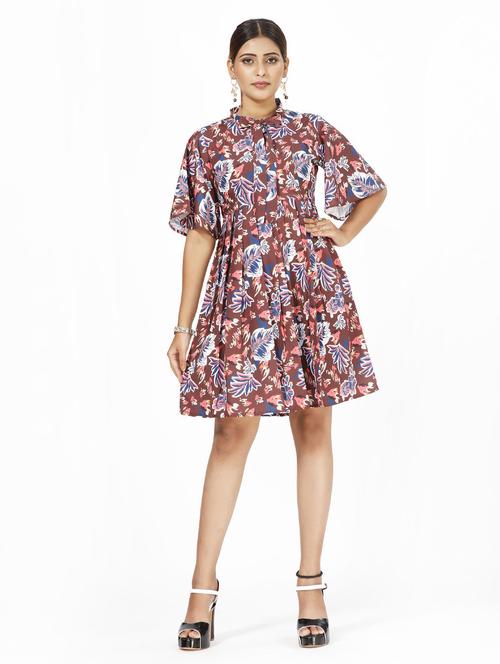 women's fit & flare floral dress - 20155257 - Standard Image - 0