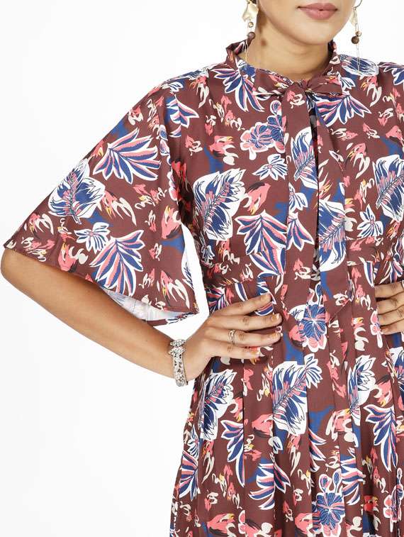 women's fit & flare floral dress - 20155257 - Standard Image - 3