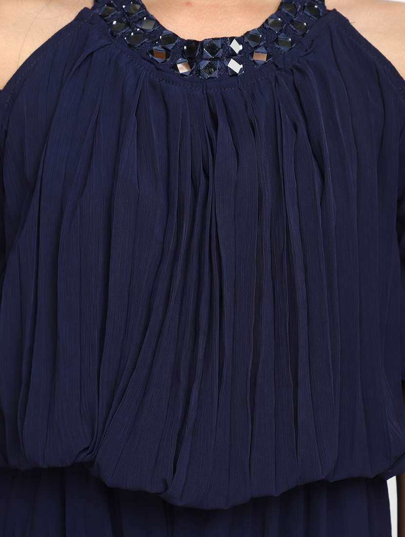 blue solid jump suit - 20155879 -  Standard Image - 5