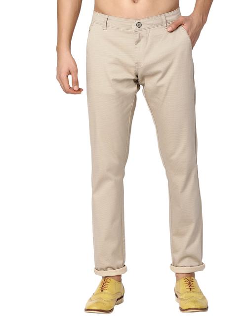 beige cotton chinos casual trouser - 20156035 - Standard Image - 0