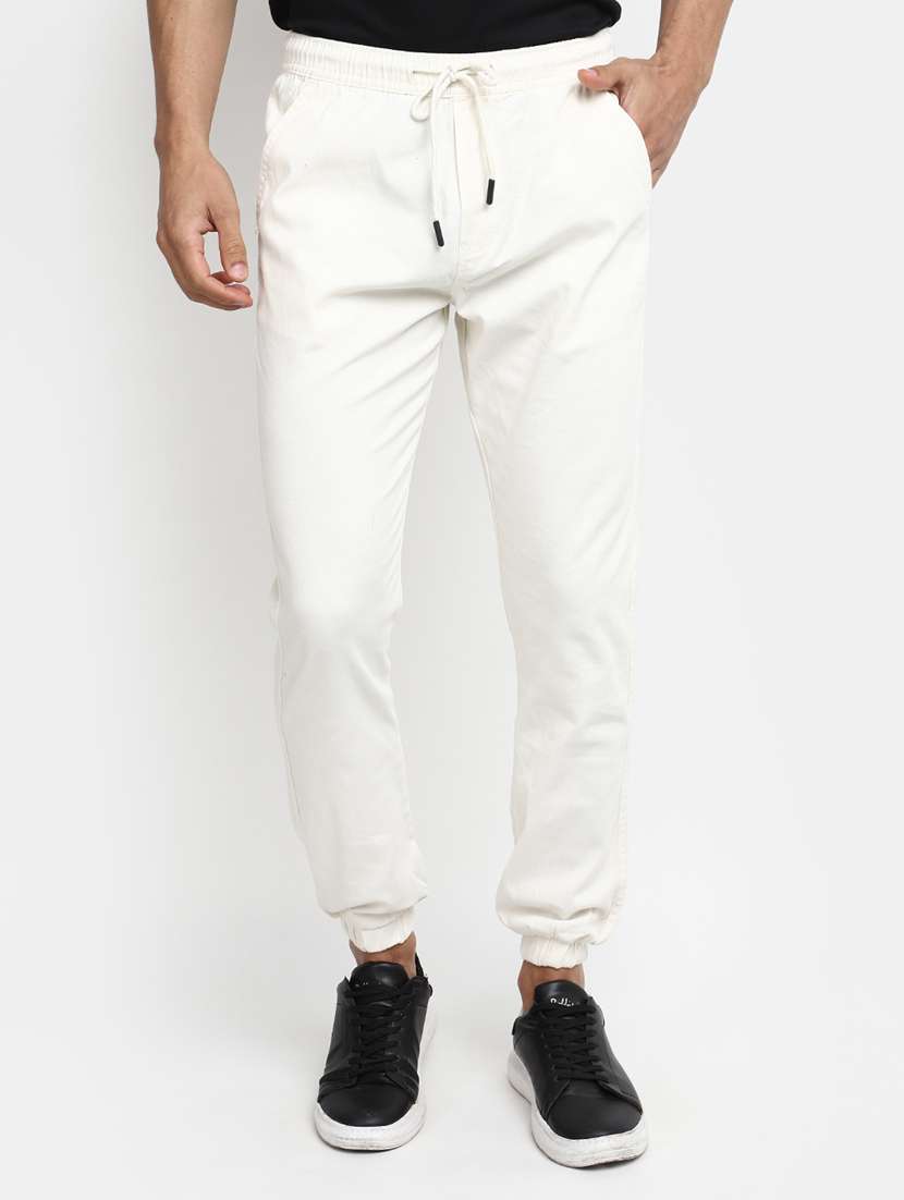 white cotton chinos casual trouser - 20156054 - Zoom Image - 0