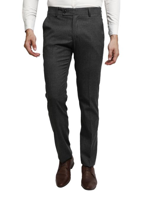 grey mid rise chinos casual trouser - 20156058 - Standard Image - 0