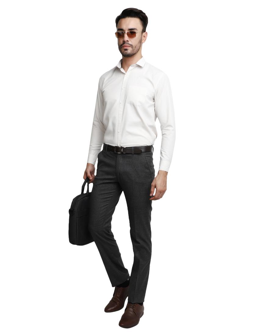 grey mid rise chinos casual trouser - 20156058 - Standard Image - 3
