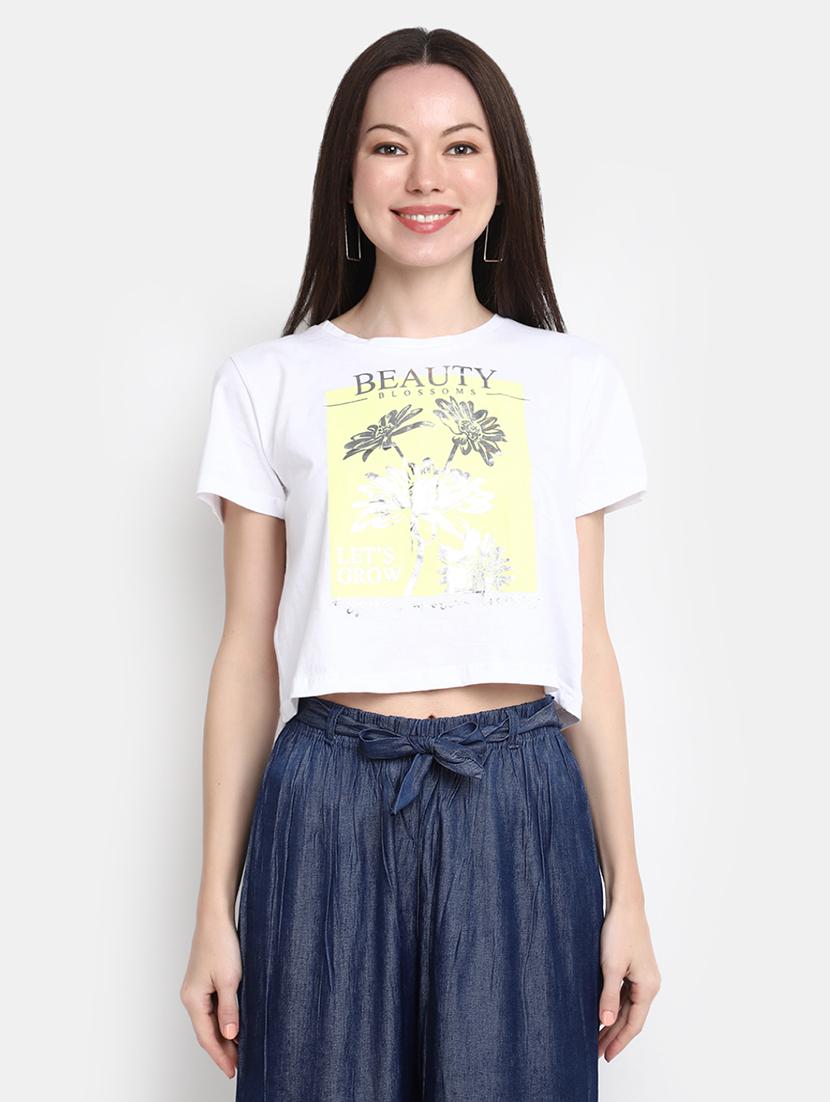 women's front print round neck t-shirt - 20156080 - Zoom Image - 0