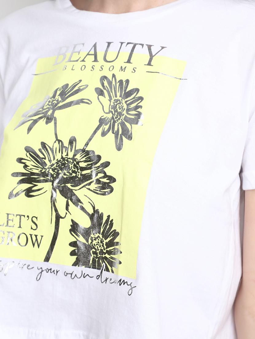 women's front print round neck t-shirt - 20156080 - Standard Image - 5