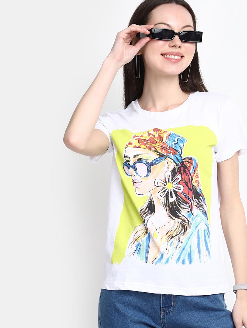 women's front print crew neck t-shirt - 20156082 - Standard Image - 3