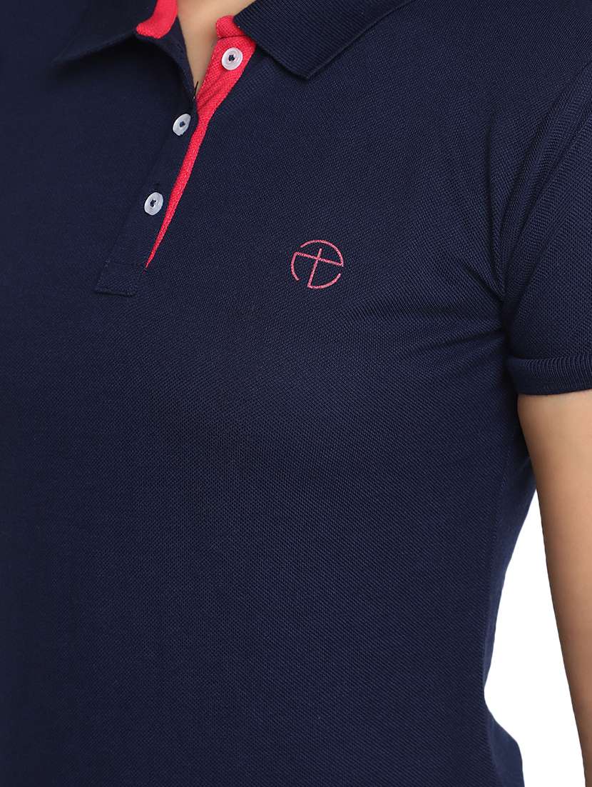 women's plain polo neck t-shirt - 20156125 -  Standard Image - 5