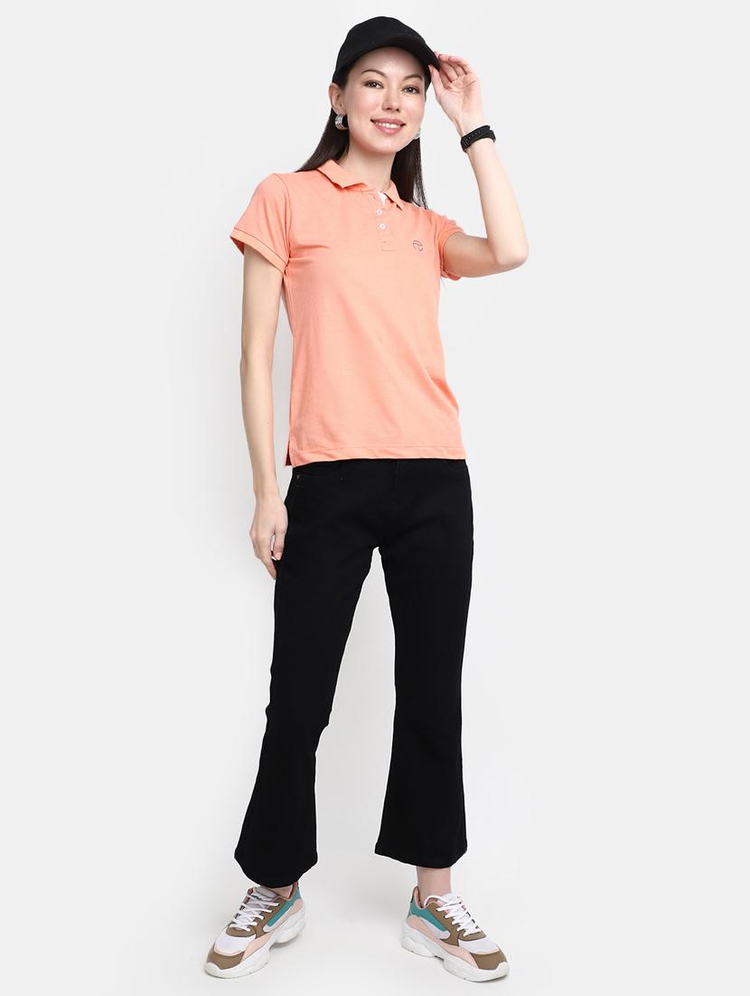 women's plain polo neck t-shirt - 20156135 - Standard Image - 3