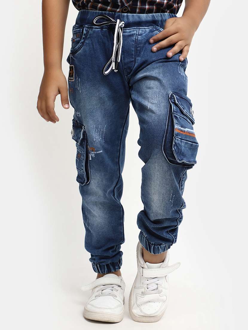 boy's distress cargo jeans