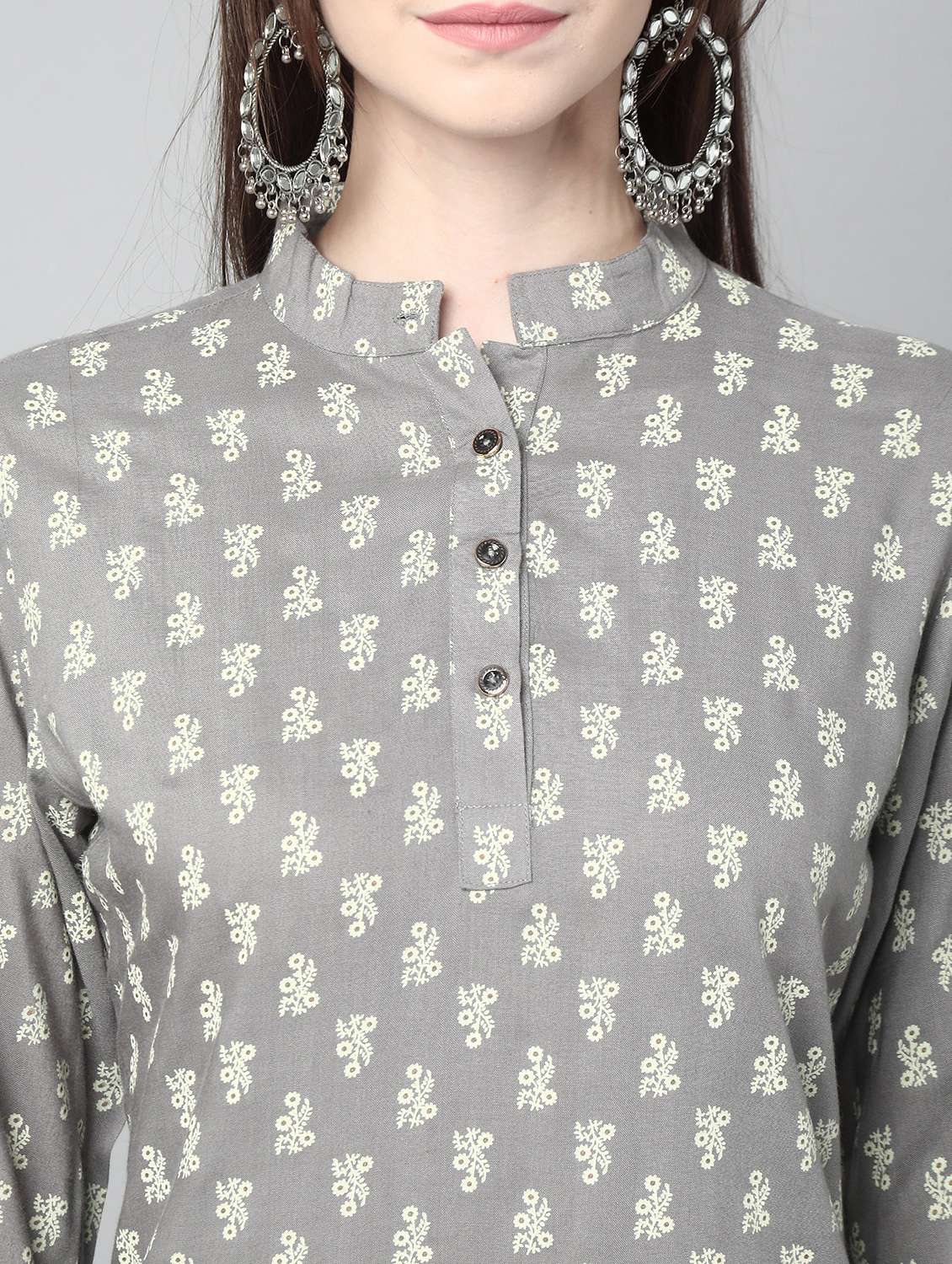 women floral mandarin neck kurta salwar set - 20158068 - Standard Image - 3