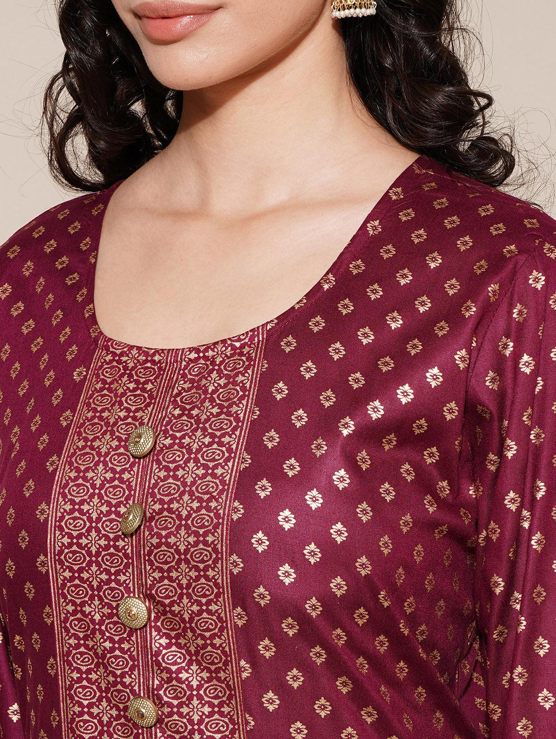 purple kurta pant with dupatta set - 20158088 - Standard Image - 3