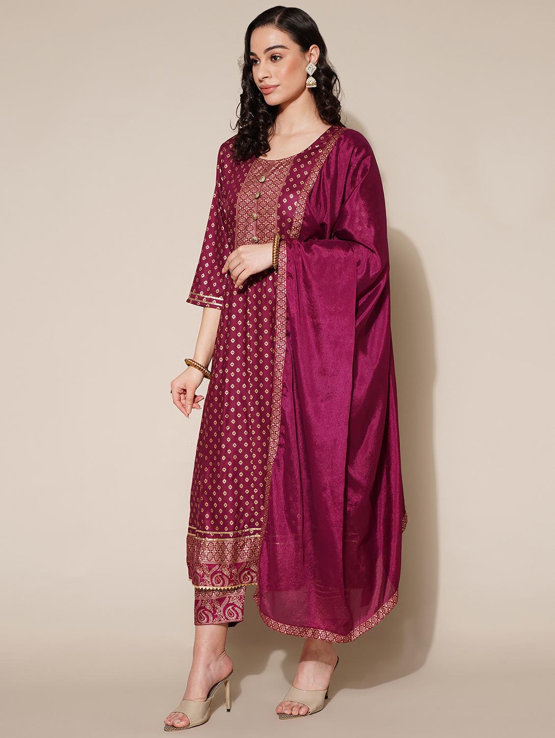 kurta pant with dupatta set - 20158089 - Zoom Image - 0
