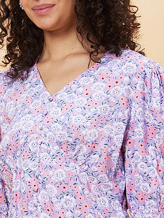 women lavender viscose regular top - 20158142 - Standard Image - 5