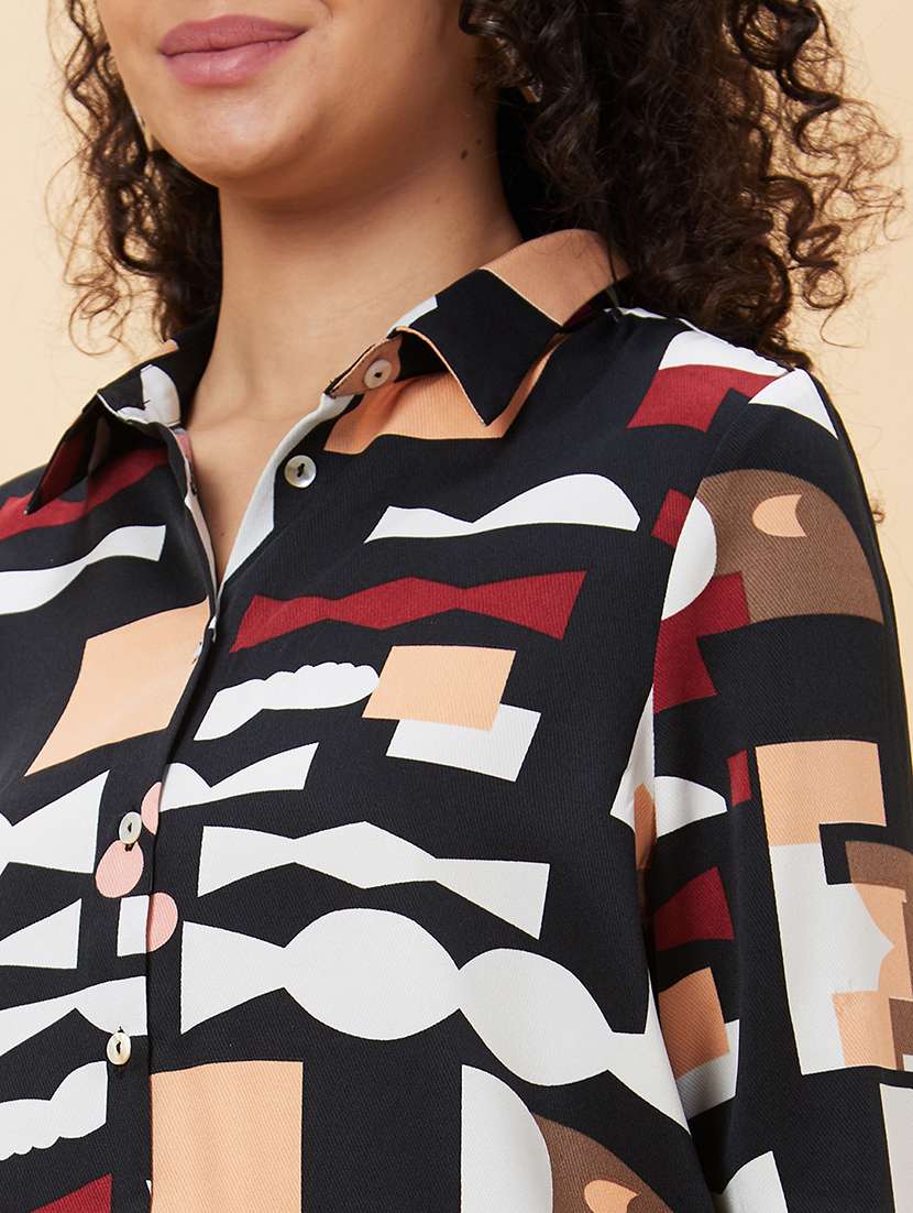 women black polyester regular shirt - 20158155 -  Standard Image - 5