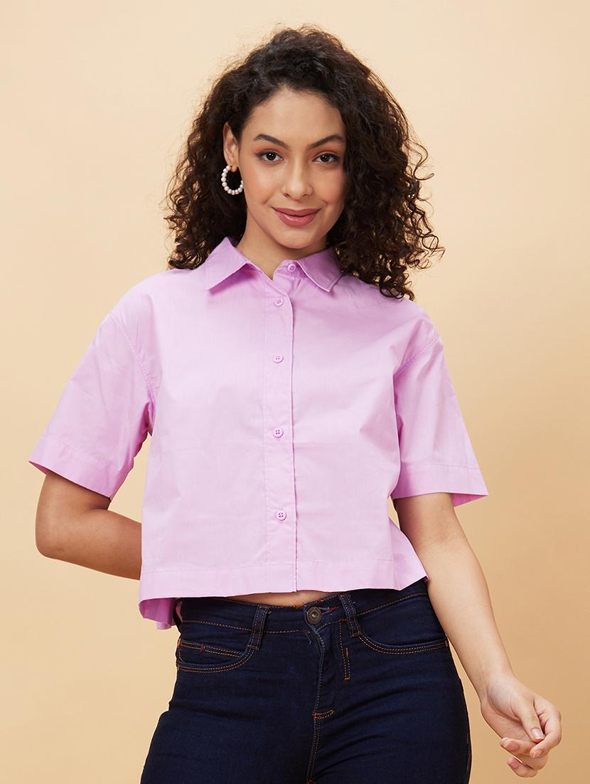 women lavender cotton regular top - 20158168 - Zoom Image - 0