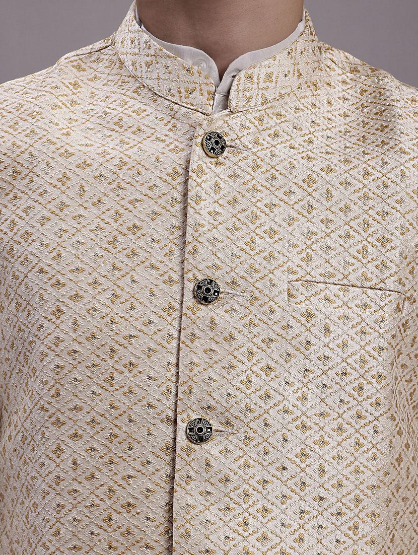 self design kurta pyjama set with jacket - 20158224 - Standard Image - 5