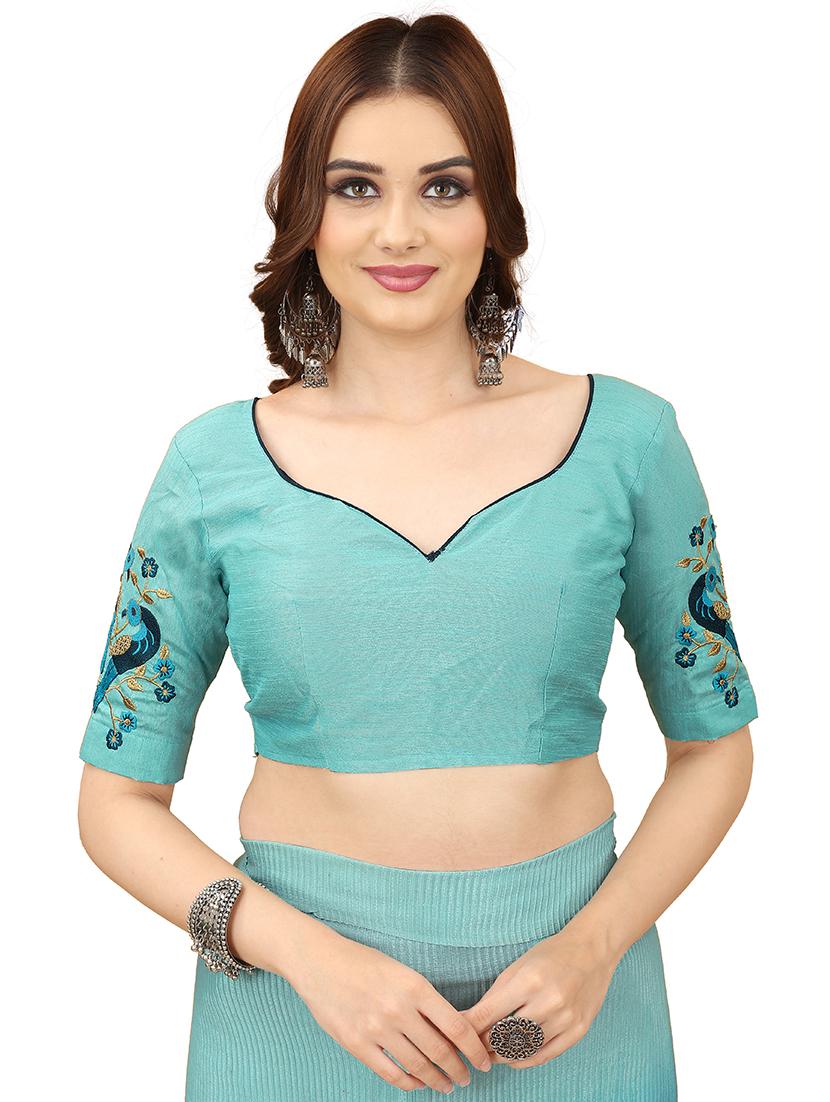 blue ombre saree with blouse - 20159070 - Standard Image - 3