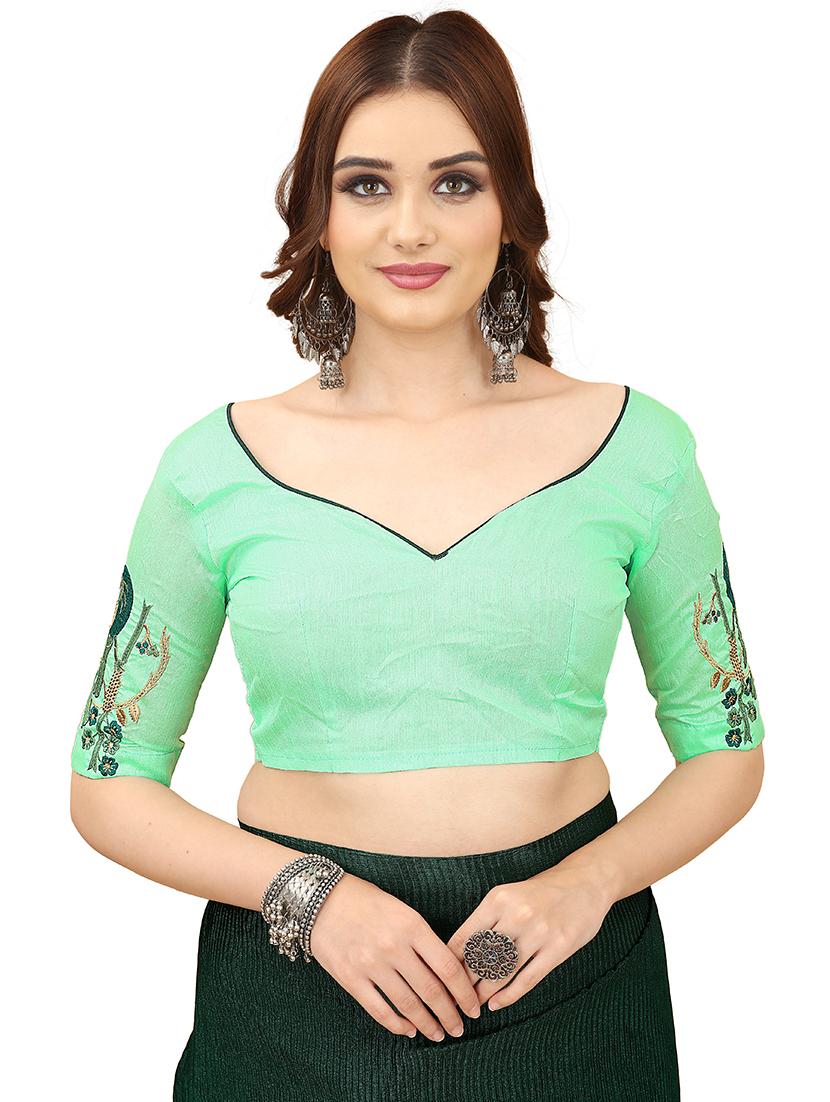 green ombre saree with blouse - 20159071 - Standard Image - 3