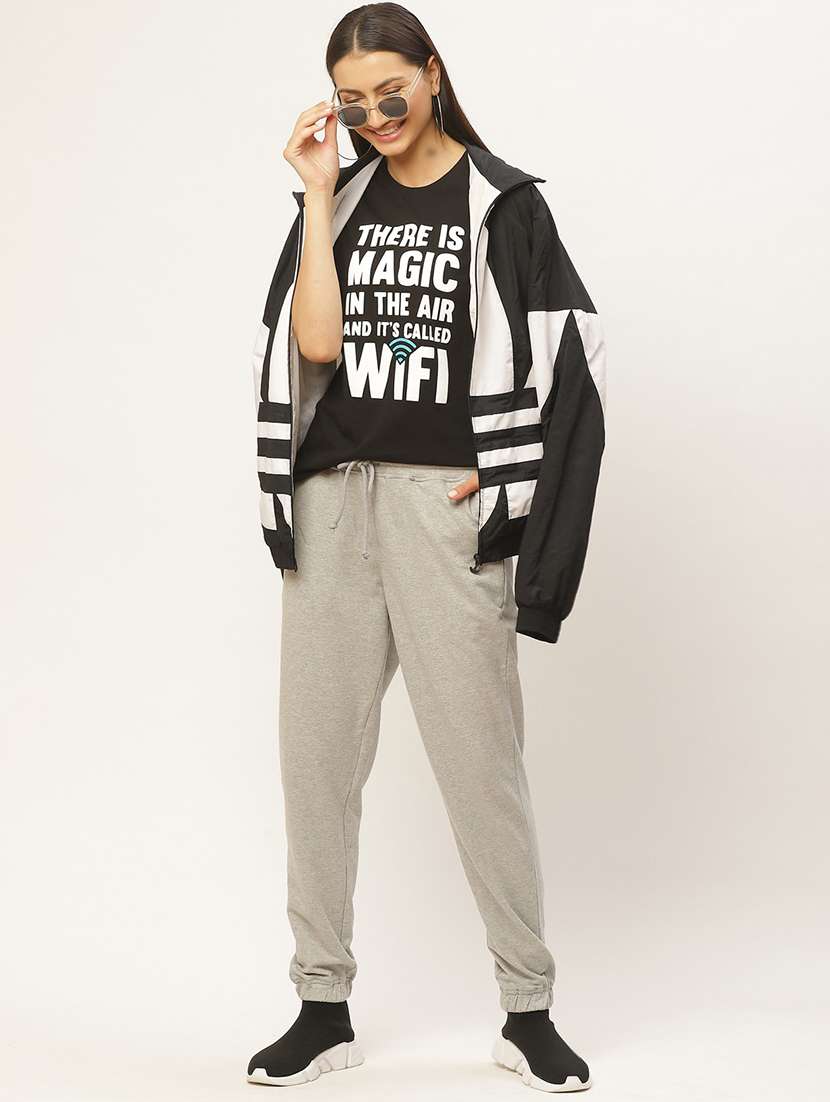 grey cotton track pants - 20159302 -  Standard Image - 3