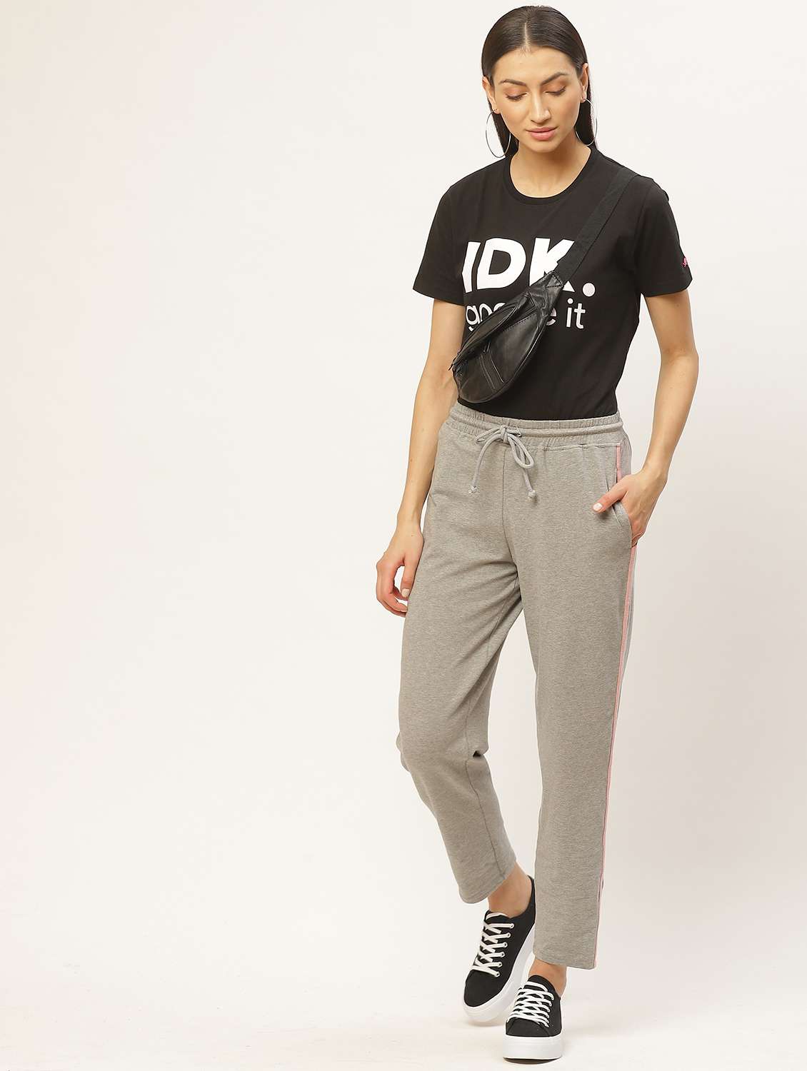 grey cotton track pants - 20159305 -  Standard Image - 3