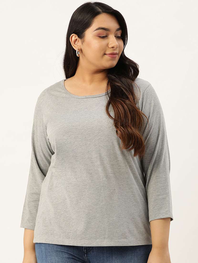 women's plain round neck t-shirt