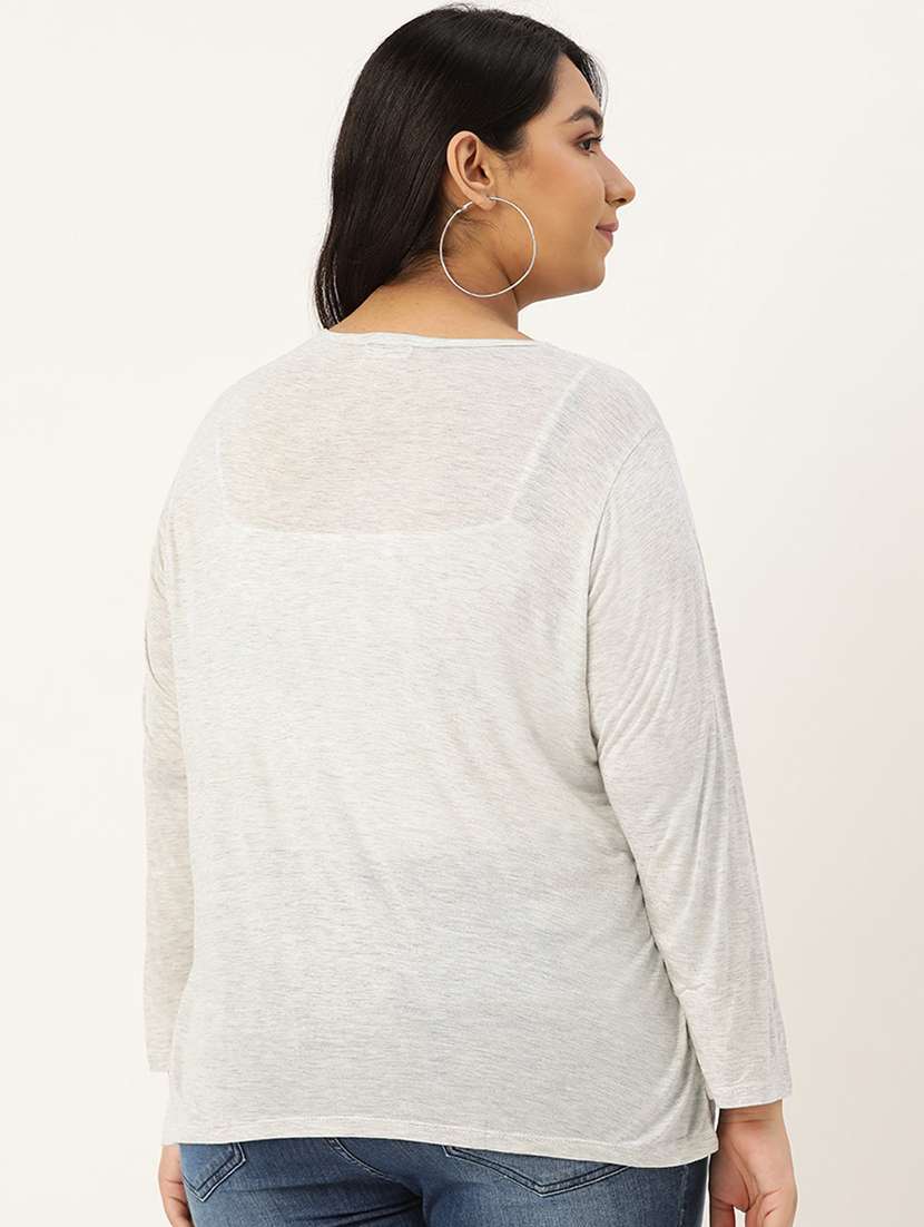 women's plain round neck t-shirt - 20159360 -  Standard Image - 3