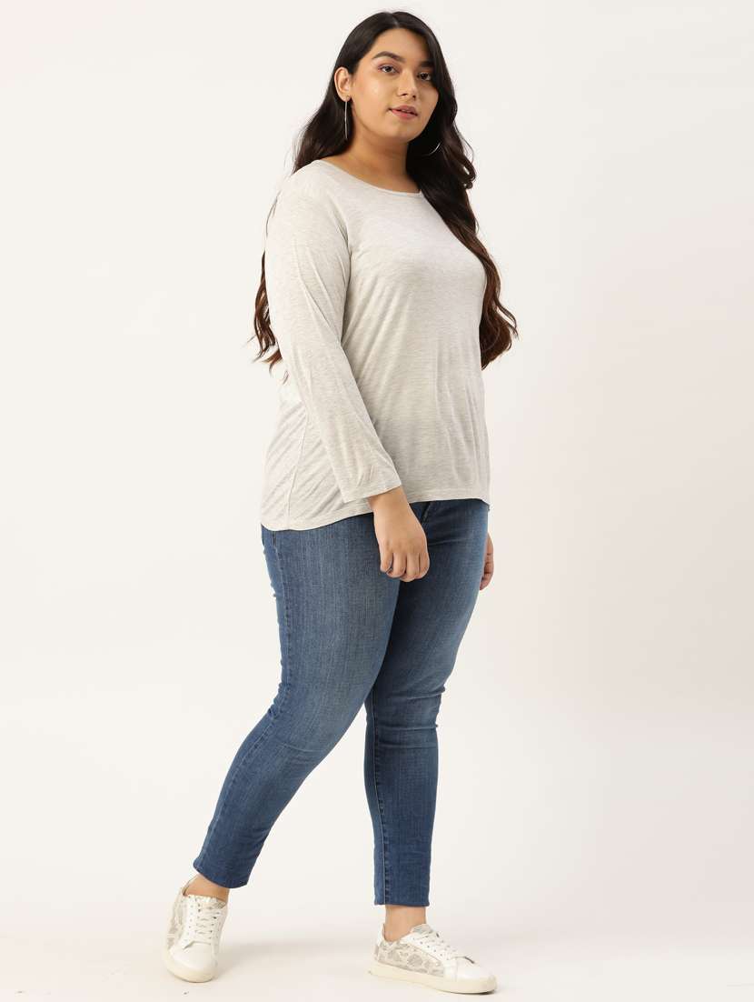 women's plain round neck t-shirt - 20159360 -  Standard Image - 5