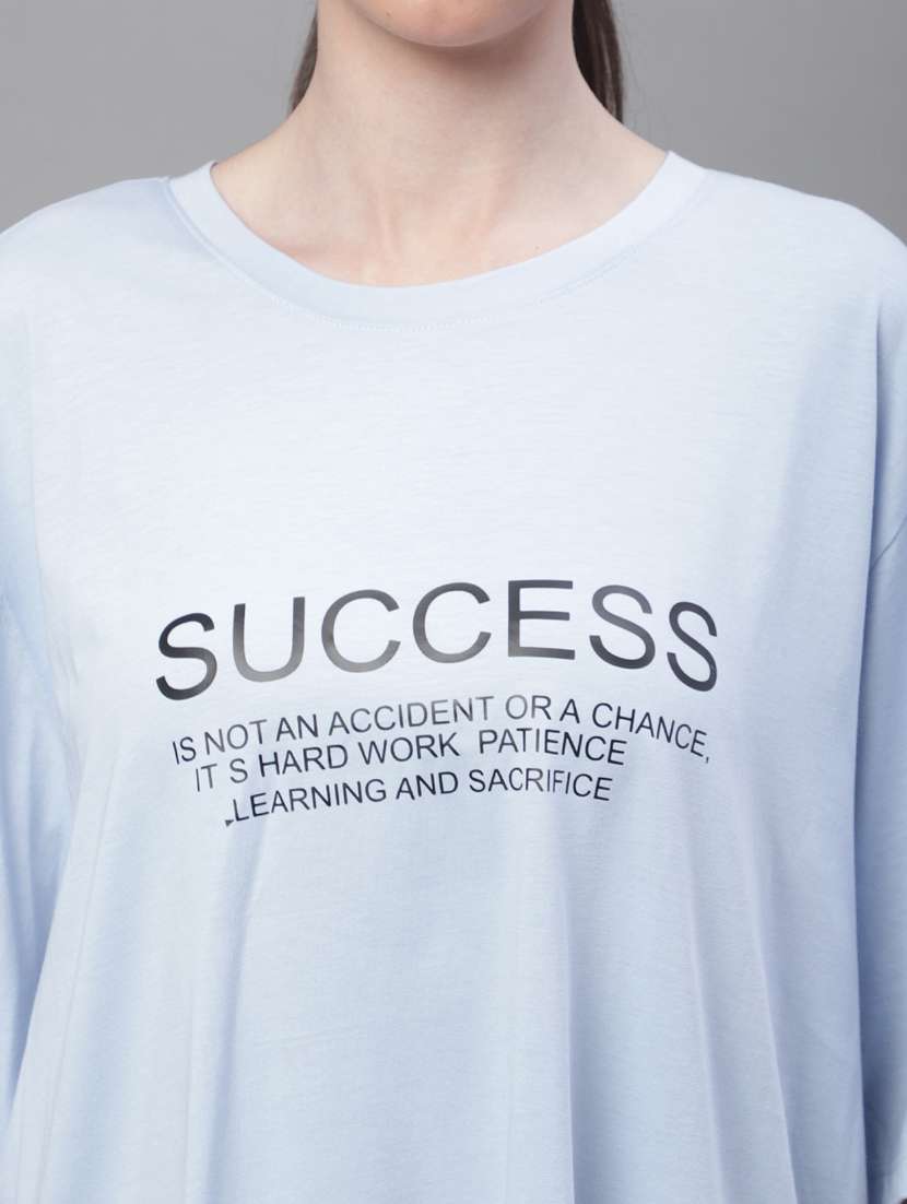 women's chest print round neck t-shirt - 20159370 -  Standard Image - 5