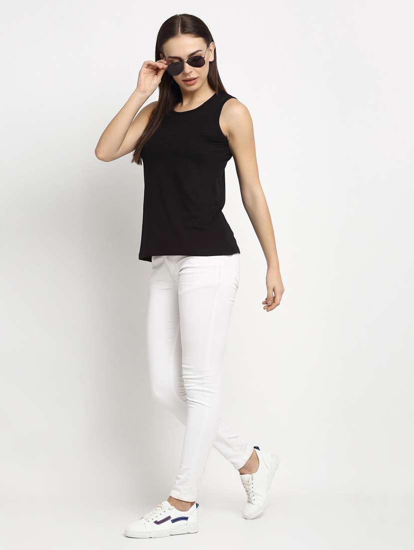 women's plain round neck t-shirt - 20159401 -  Standard Image - 3