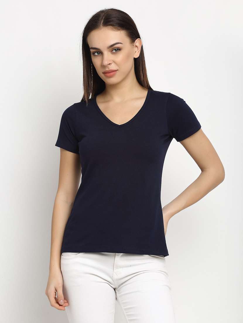 women's plain v neck t-shirt