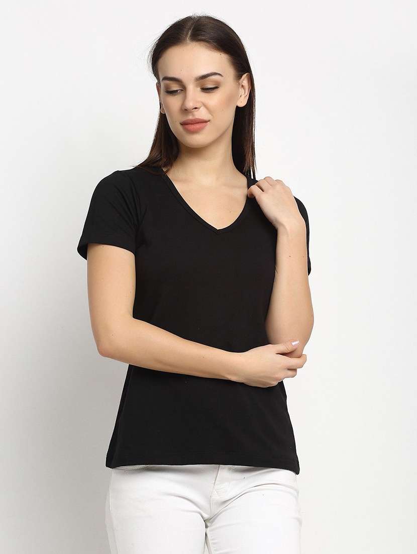 women's plain v neck t-shirt