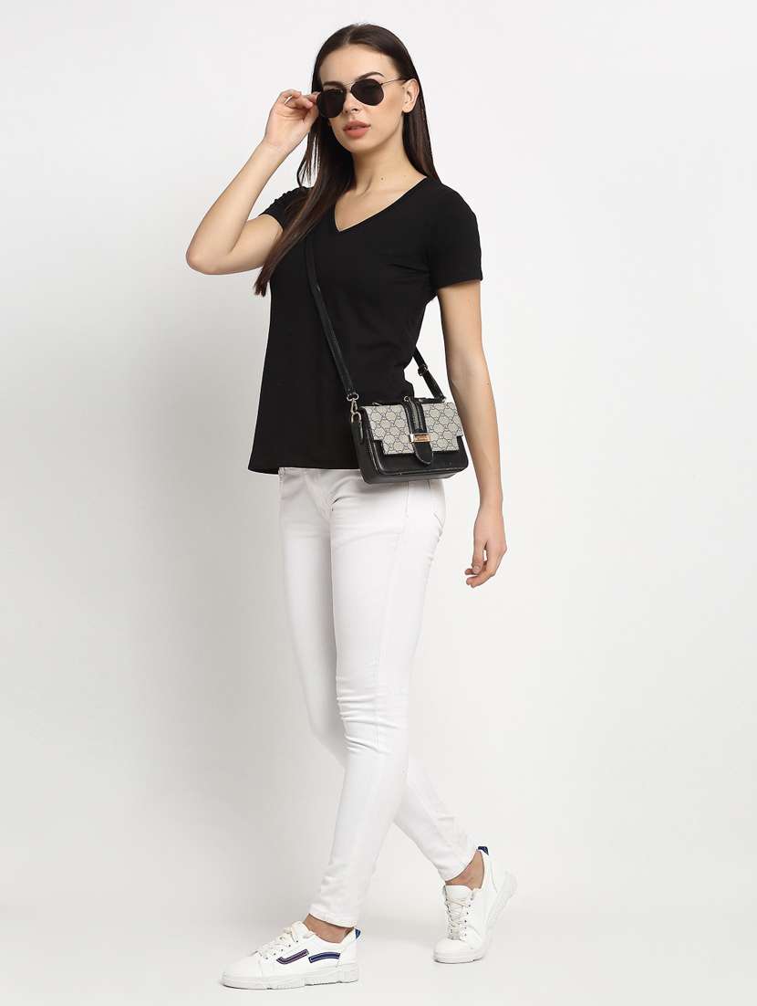 women's plain v neck t-shirt - 20159404 -  Standard Image - 3