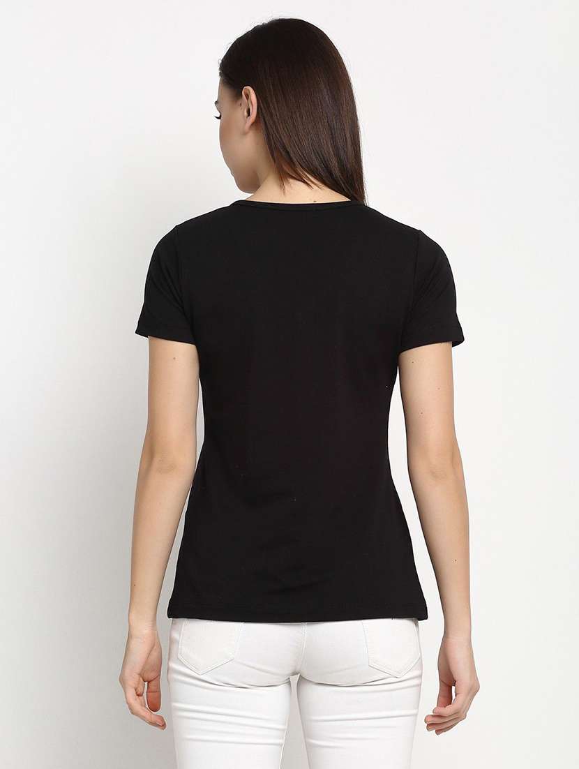 women's plain v neck t-shirt - 20159404 -  Standard Image - 3
