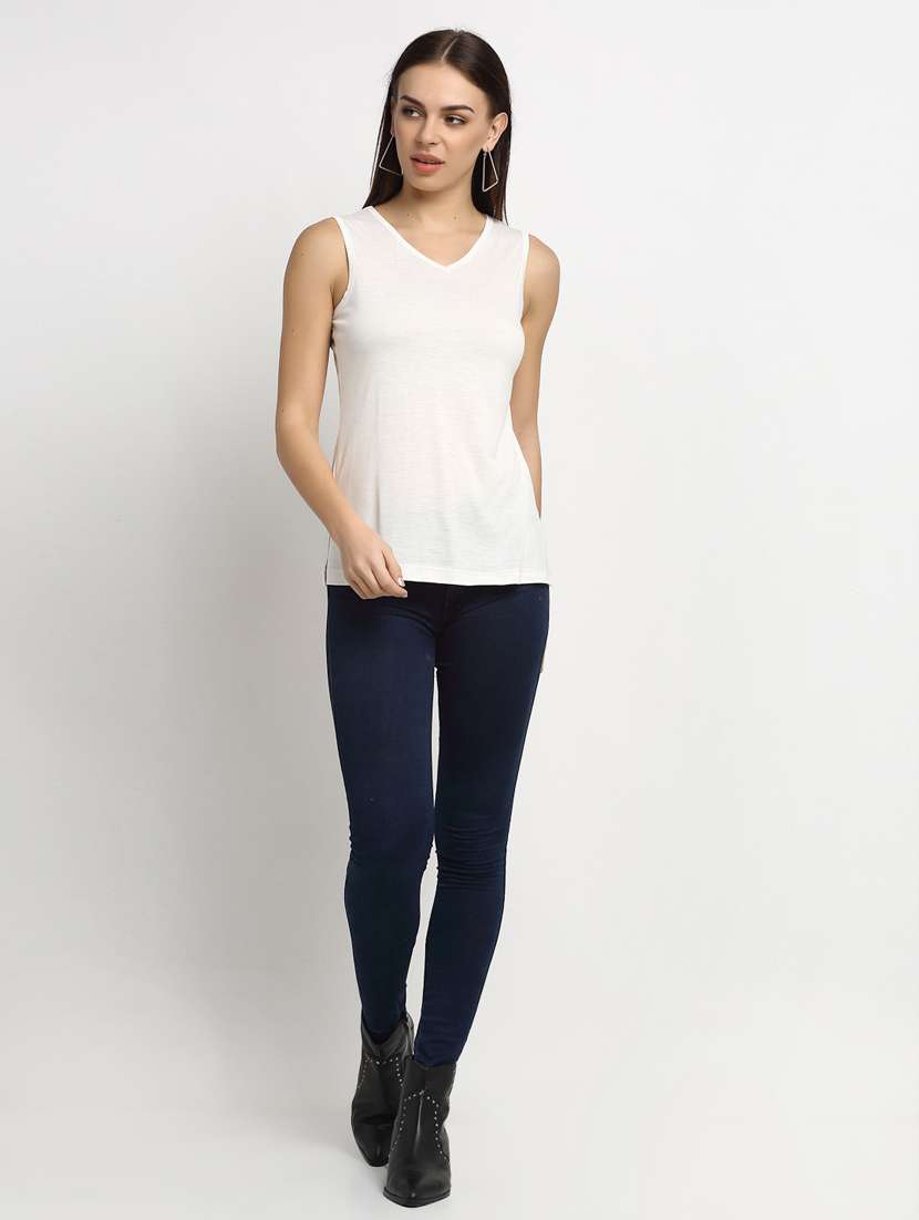 women's plain v neck t-shirt - 20159407 -  Standard Image - 3